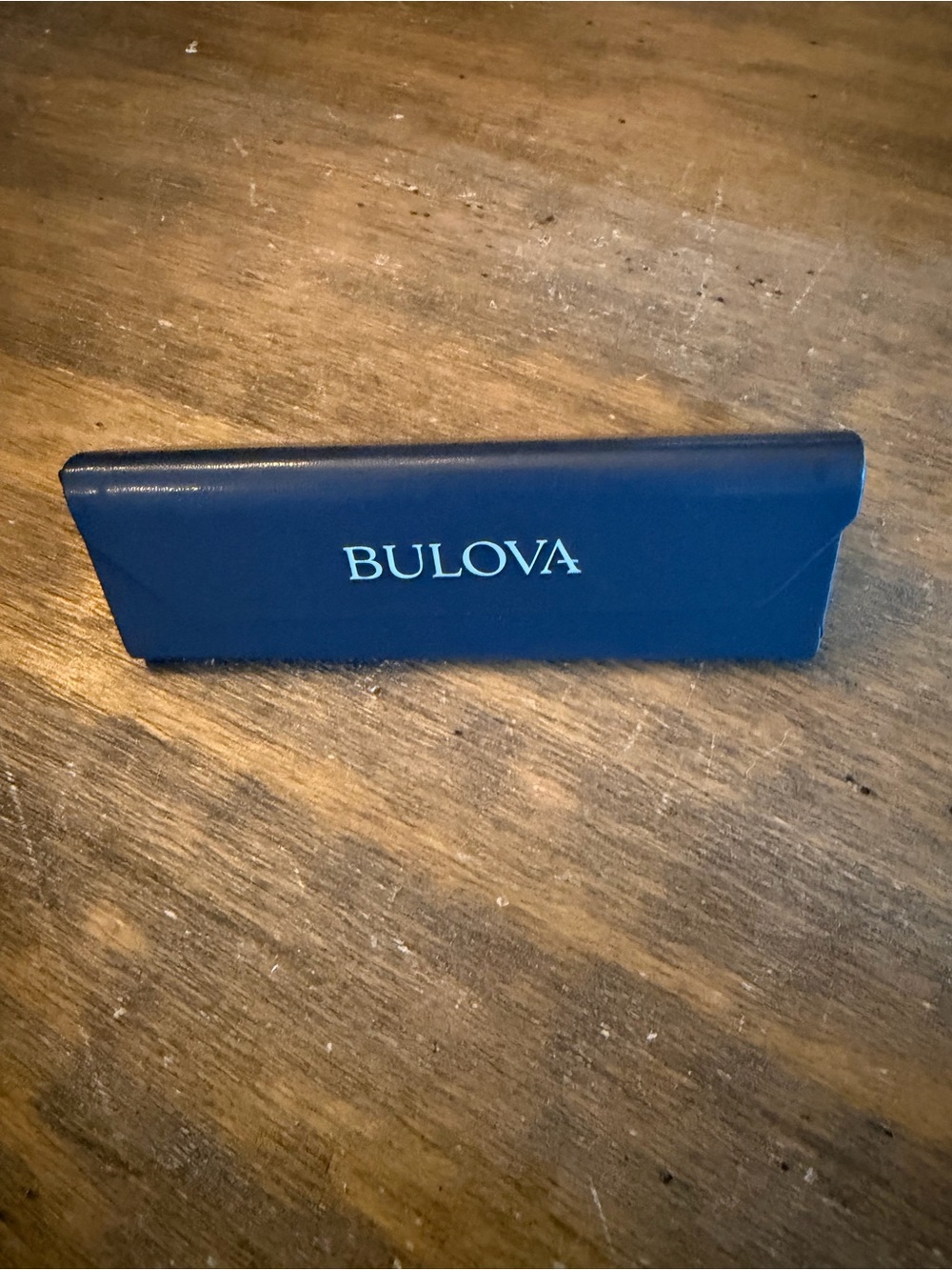 Blue BULOVA Folding Collapsible Tri-Fold Sunglasses Hard Triangular Shell Case